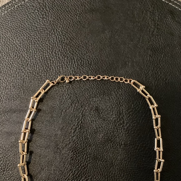 Gold paper-clip chain 16” necklace - Picture 3 of 3
